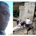 Putus di Terjang Banjir Bandang, Kades Bambangan Gotong-royong  Perbaiki Jembatan