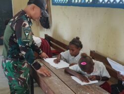 ‎Pos Kimaam Satgas Kewilayahan Yonif 123/Rajawali Gelar Kegiatan GADIK di SD Inpres Distrik Kimaam Merauke